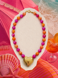 Collar Fucsia y Naranjo