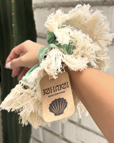 Scrunchie Flecos Verde